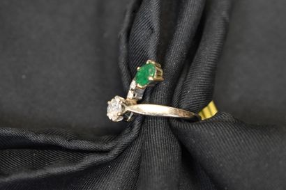 Bague or gris 750/°° toi et moi avec une...