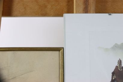 L. KAHN (XXeme). Paysages. Deux dessins au...