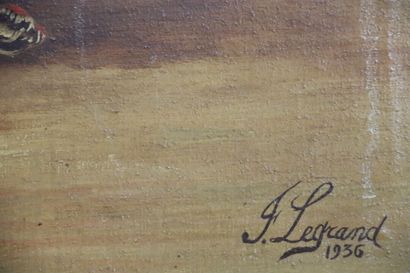 F. LEGRAND (XXe). Nature morte aux huitres....