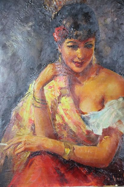 VAN CLEFF Robert (1914-2006). Jeune Espagnole...