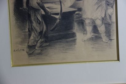 WILLETTE (1857-1926). Lot de deux gravures....