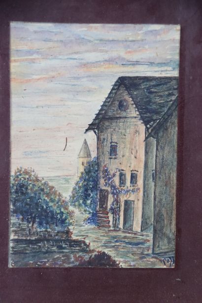 Réunion composée d'une lithographie . Travail...
