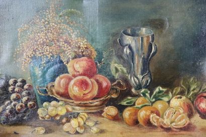 H. SCHAFER (XXe). Nature morte à la coupe...