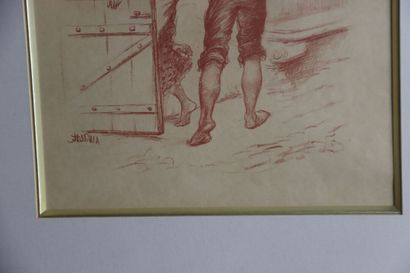 WILLETTE (1857-1926). Lot de deux gravures....