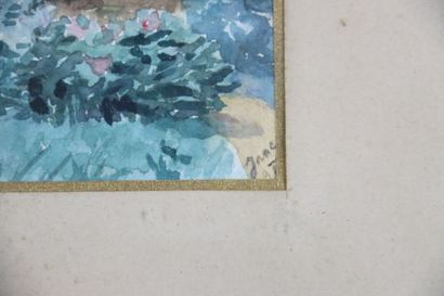 École française du XXe. Paysages. Deux aquarelles....