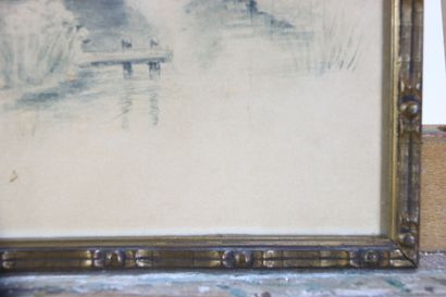 L. KAHN (XXeme). Paysages. Deux dessins au...