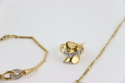 1 gold and stone articulated bracelet, 1...