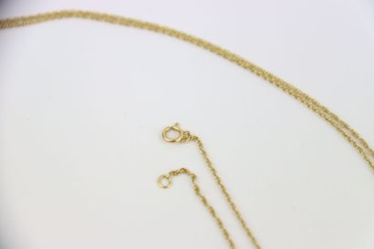 1 tangled gold neck chain, 2 pairs of gold...