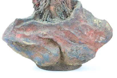 1 terracotta sculpture, female bust, modern...