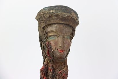 1 terracotta sculpture, female bust, modern...