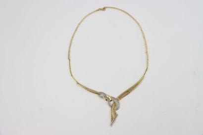 1 broken gold necklace with stones. Gross...