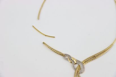 1 broken gold necklace with stones. Gross...