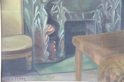 Yvette FRISON (20th).
Art Nouveau interior...