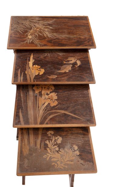 Émile GALLÉ (1904-1936).
Suite of four nesting...