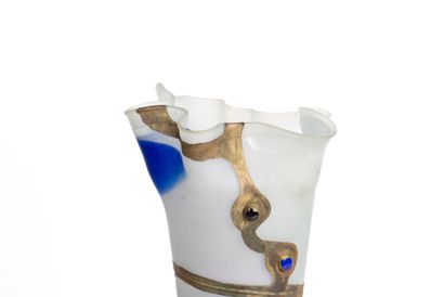 SILVIY à MURANO. 
Vase en verre marmoréen...