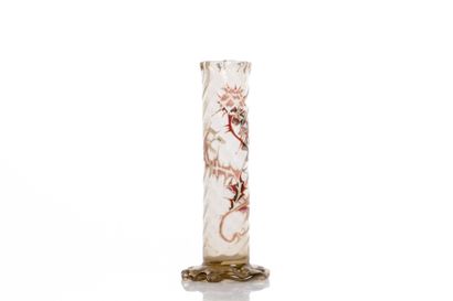 Émile GALLÉ (1846-1904).
Vase à corps tubulaire...