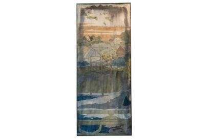 Suite of twelve mixed media on canvas depicting...