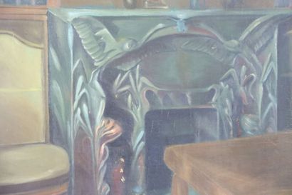 Yvette FRISON (20th).
Art Nouveau interior...