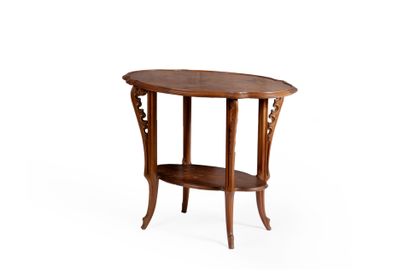 Émile GALLÉ (1904-1936).
Tea table in veneer...