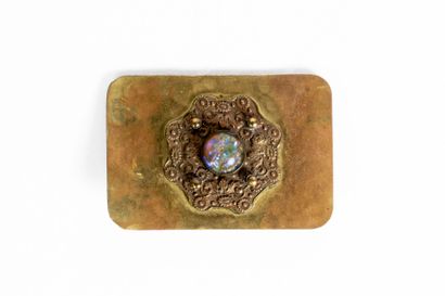 Jean DESPRES (1889-1980).
Hammered gilt bronze...