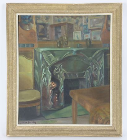 Yvette FRISON (20th).
Art Nouveau interior...