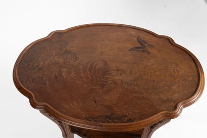 Émile GALLÉ (1904-1936).
Tea table in veneer...