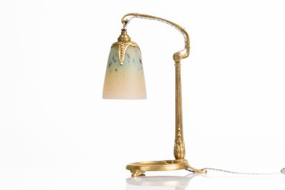 Charles RANC (XIXe-XXe).
Lampe en bronze...