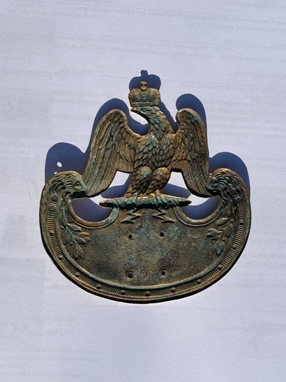 Plaque de Shako d'officier au règlement 1810.
Attribué...