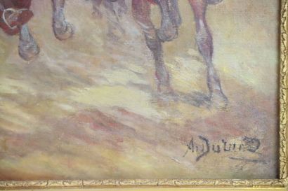 École française du XXe. 
Charge de cavalerie...