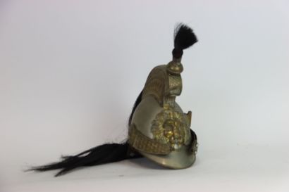 Casque de cuirassier belge modèle 1830. 
Bombe...