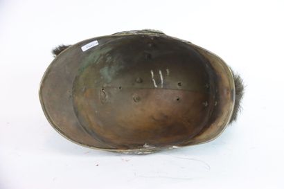 Casque de pompier modèle 1852.
Bombe en laiton,...