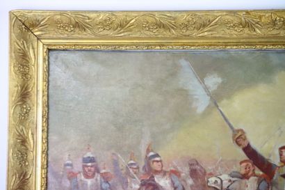 École française du XXe. 
Charge de cavalerie...