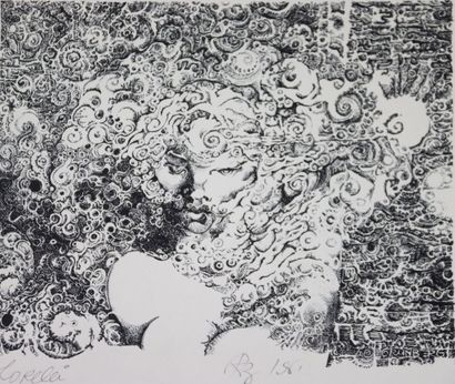 Roland GRÜNBERG (1933-2021) Atelier de. 
Lorelei
Estampe...