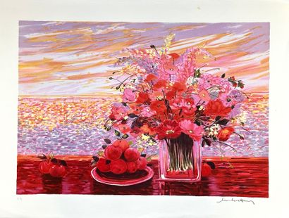 MICHEL-HENRY (1928-2016).
Bouquet.
Lithographie...