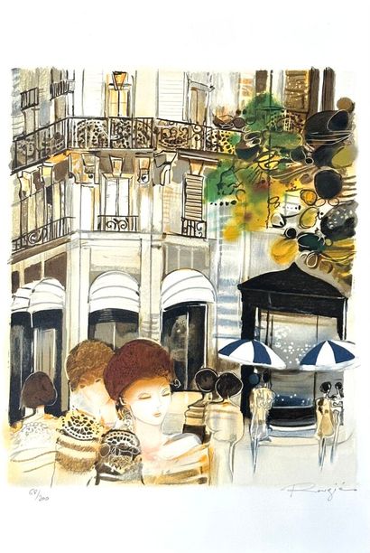 Joël ROUGIE (1957-)
Élégantes 
Deux lithographies...