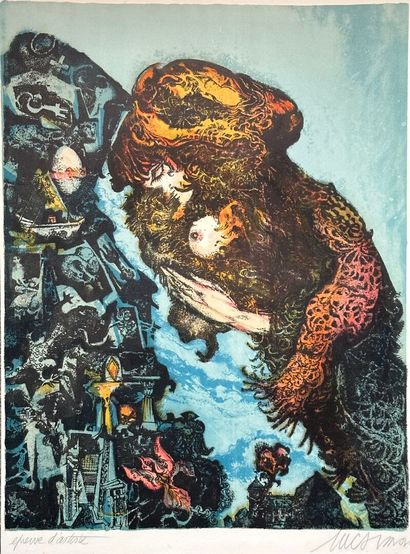 Luc SIMON (1924-2011).
Femme. 1975.
Lithographie...