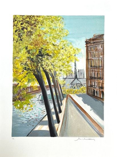 MICHEL-HENRY (1928-2016).
L'Ile Saint-Louis...