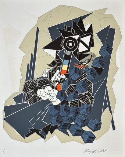 Alain LE YAOUANC (1940).
Stone upon Stone.
Lithographie...