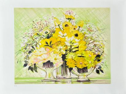 Michel HENRY (1928-2016)
Bouquets de fleurs,1995
Deux...