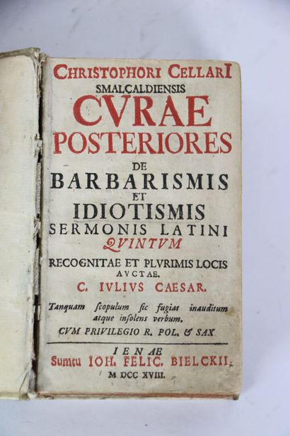 CELLARI (Christophe) - Curae posteriores...