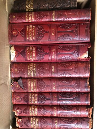 Mannette 218 contenant: 9 volumes Larousse...