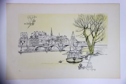 Marcel GENAY (1929-1993).
Le Pont Neuf.
Lithographie...