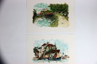Urbain Huchet (1930-2015).
Deux lithographies...