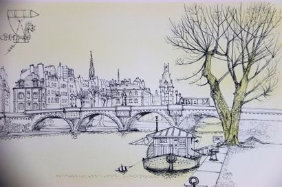 Marcel GENAY (1929-1993).
Le Pont Neuf.
Lithographie...