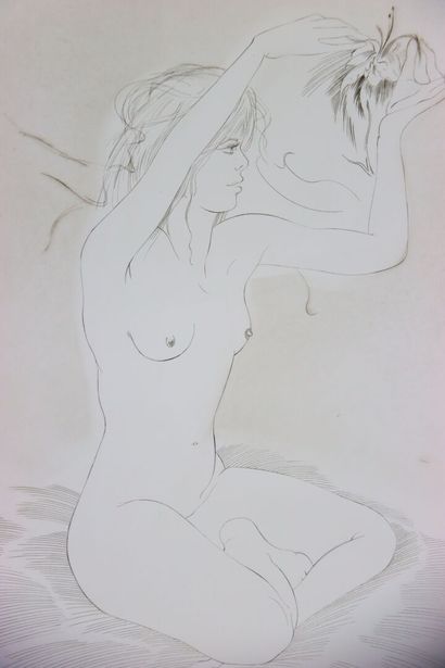 Jean HEINE (XXe).
Nu féminin.
Gravure originale...