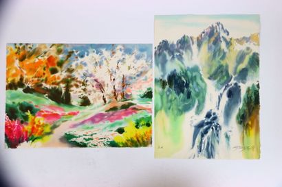 FU Ji Tsang (1958-)
Deux lithographies originales...