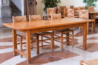 Large rectangular refectory table opening...