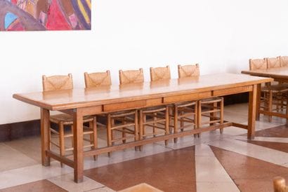 Rectangular refectory table opening with...