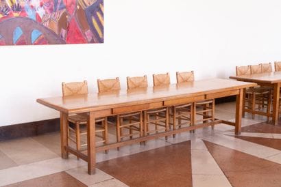 Rectangular refectory table opening with...