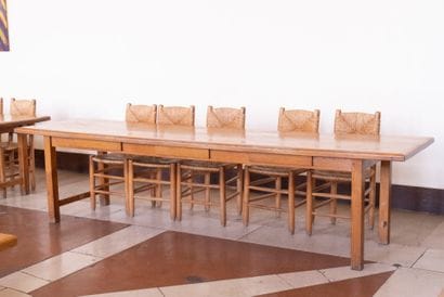 Rectangular refectory table opening with...